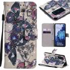 For Samsung Galaxy S20 FE 3D Painting Horizontal Flip Leather Case with Holder & Card Slot & Lanyard(Black Butterflies) - 1