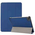 3-folding Skin Texture Horizontal Flip TPU + PU Leather Case with Holder For iPad Air 2022 / 2020 10.9 (Navy Blue) - 1