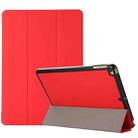 3-folding Skin Texture Horizontal Flip TPU + PU Leather Case with Holder For iPad 9.7 (2018) / 9.7 (2017) / air / air2(Red) - 1