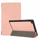 3-folding Skin Texture Horizontal Flip TPU + PU Leather Case with Holder For Samsung Galaxy Tab A 8.0 (2019) T290 / T295(Pink) - 1