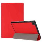 3-folding Skin Texture Horizontal Flip TPU + PU Leather Case with Holder For Samsung Galaxy Tab A7 10.4(2020) T500 / T505(Red) - 1
