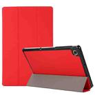 3-folding Skin Texture Horizontal Flip TPU + PU Leather Case with Holder For Lenovo M10 Plus(Red) - 1