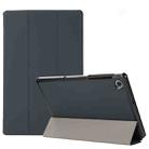 3-folding Skin Texture Horizontal Flip TPU + PU Leather Case with Holder For Lenovo M10 Plus(Black) - 1