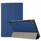 3-folding Skin Texture Horizontal Flip TPU + PU Leather Case with Holder For Lenovo M10 Plus(Navy Blue) - 1