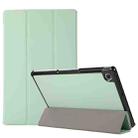 3-folding Skin Texture Horizontal Flip TPU + PU Leather Case with Holder For Lenovo M10 Plus(Mint Green) - 1