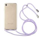 For iPhone SE 2022 / SE 2020 / 8 / 7 Shockproof Ultra-thin TPU + Acrylic Protective Case with Lanyard(Light Purple) - 1