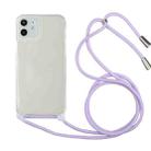 For iPhone 11 Pro Max Shockproof Ultra-thin TPU + Acrylic Protective Case with Lanyard (Light Purple) - 1