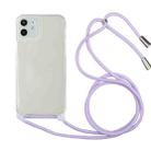 For iPhone 11 Pro Shockproof Ultra-thin TPU + Acrylic Protective Case with Lanyard (Light Purple) - 1