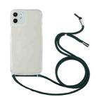 For iPhone 12 / 12 Pro Shockproof Ultra-thin TPU + Acrylic Protective Case with Lanyard(Dark Green) - 1