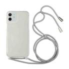 For iPhone 12 mini Shockproof Ultra-thin TPU + Acrylic Protective Case with Lanyard (Grey) - 1