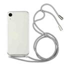 For iPhone X / XS Shockproof Ultra-thin TPU + Acrylic Protective Case with Lanyard(Grey) - 1