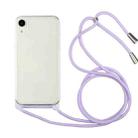 For iPhone X / XS Shockproof Ultra-thin TPU + Acrylic Protective Case with Lanyard(Light Purple) - 1