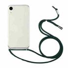 For iPhone XS Max Shockproof Ultra-thin TPU + Acrylic Protective Case with Lanyard(Dark Green) - 1