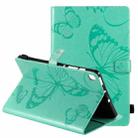 For Samsung Galaxy S6 Lite P610 Pressed Printing Butterfly Pattern Horizontal Flip Leather Case with Holder & Card Slots & Wallet & Sleep / Wake-up Function (Green) - 1
