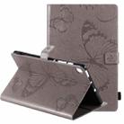 For Samsung Galaxy S6 Lite P610 Pressed Printing Butterfly Pattern Horizontal Flip Leather Case with Holder & Card Slots & Wallet & Sleep / Wake-up Function (Grey) - 1