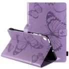 For Samsung Galaxy S6 Lite P610 Pressed Printing Butterfly Pattern Horizontal Flip Leather Case with Holder & Card Slots & Wallet & Sleep / Wake-up Function (Purple) - 1