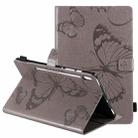 For Samsung Galaxy Tab S6 T860 Pressed Printing Butterfly Pattern Horizontal Flip Leather Case with Holder & Card Slots & Wallet & Sleep / Wake-up Function (Grey) - 1