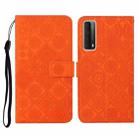 For Huawei P smart 2021 Ethnic Style Embossed Pattern Horizontal Flip Leather Case with Holder & Card Slots & Wallet & Lanyard(Orange) - 1