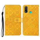 For Huawei P smart 2020 Ethnic Style Embossed Pattern Horizontal Flip Leather Case with Holder & Card Slots & Wallet & Lanyard(Yellow) - 1