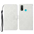 For Huawei P smart 2020 Ethnic Style Embossed Pattern Horizontal Flip Leather Case with Holder & Card Slots & Wallet & Lanyard(White) - 1