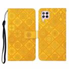 For Huawei P40 lite / nova 6 SE Ethnic Style Embossed Pattern Horizontal Flip Leather Case with Holder & Card Slots & Wallet & Lanyard(Yellow) - 1