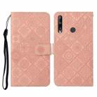 Huawei P40 lite E / Y7p Ethnic Style Embossed Pattern Horizontal Flip Leather Case with Holder & Card Slots & Wallet & Lanyard(Pink) - 1