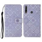 Huawei P40 lite E / Y7p Ethnic Style Embossed Pattern Horizontal Flip Leather Case with Holder & Card Slots & Wallet & Lanyard(Purple) - 1