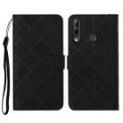 Huawei P40 lite E / Y7p Ethnic Style Embossed Pattern Horizontal Flip Leather Case with Holder & Card Slots & Wallet & Lanyard(Black) - 1