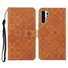 For Huawei P30 Pro Ethnic Style Embossed Pattern Horizontal Flip Leather Case with Holder & Card Slots & Wallet & Lanyard(Brown) - 1