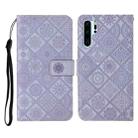 For Huawei P30 Pro Ethnic Style Embossed Pattern Horizontal Flip Leather Case with Holder & Card Slots & Wallet & Lanyard(Purple) - 1