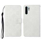 For Huawei P30 Pro Ethnic Style Embossed Pattern Horizontal Flip Leather Case with Holder & Card Slots & Wallet & Lanyard(White) - 1