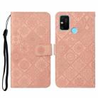 For Huawei Honor 9A Ethnic Style Embossed Pattern Horizontal Flip Leather Case with Holder & Card Slots & Wallet & Lanyard(Pink) - 1