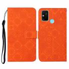 For Huawei Honor 9A Ethnic Style Embossed Pattern Horizontal Flip Leather Case with Holder & Card Slots & Wallet & Lanyard(Orange) - 1