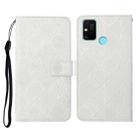 For Huawei Honor 9A Ethnic Style Embossed Pattern Horizontal Flip Leather Case with Holder & Card Slots & Wallet & Lanyard(White) - 1