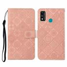 For Huawei Honor 9X Lite Ethnic Style Embossed Pattern Horizontal Flip Leather Case with Holder & Card Slots & Wallet & Lanyard(Pink) - 1