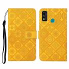 For Huawei Honor 9X Lite Ethnic Style Embossed Pattern Horizontal Flip Leather Case with Holder & Card Slots & Wallet & Lanyard(Yellow) - 1