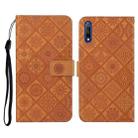 For Huawei Honor 9X / 9X Pro Ethnic Style Embossed Pattern Horizontal Flip Leather Case with Holder & Card Slots & Wallet & Lanyard(Brown) - 1