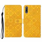 For Huawei Honor 9X / 9X Pro Ethnic Style Embossed Pattern Horizontal Flip Leather Case with Holder & Card Slots & Wallet & Lanyard(Yellow) - 1