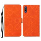 For Huawei Honor 9X / 9X Pro Ethnic Style Embossed Pattern Horizontal Flip Leather Case with Holder & Card Slots & Wallet & Lanyard(Orange) - 1