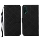 For Huawei Honor 20 Ethnic Style Embossed Pattern Horizontal Flip Leather Case with Holder & Card Slots & Wallet & Lanyard(Black) - 1