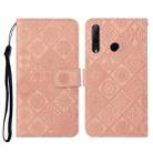 Huawei Honor 20 lite / 10i Ethnic Style Embossed Pattern Horizontal Flip Leather Case with Holder & Card Slots & Wallet & Lanyard(Pink) - 1