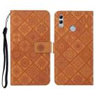 For Huawei P smart 2019 / Honor 10 Lite Ethnic Style Embossed Pattern Horizontal Flip Leather Case with Holder & Card Slots & Wallet & Lanyard(Brown) - 1