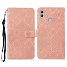 For Huawei P smart 2019 / Honor 10 Lite Ethnic Style Embossed Pattern Horizontal Flip Leather Case with Holder & Card Slots & Wallet & Lanyard(Pink) - 1
