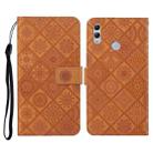 For Huawei Honor 8X Ethnic Style Embossed Pattern Horizontal Flip Leather Case with Holder & Card Slots & Wallet & Lanyard(Brown) - 1