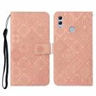 For Huawei Honor 8X Ethnic Style Embossed Pattern Horizontal Flip Leather Case with Holder & Card Slots & Wallet & Lanyard(Pink) - 1