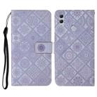 For Huawei Honor 8X Ethnic Style Embossed Pattern Horizontal Flip Leather Case with Holder & Card Slots & Wallet & Lanyard(Purple) - 1