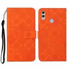 For Huawei Honor 8X Ethnic Style Embossed Pattern Horizontal Flip Leather Case with Holder & Card Slots & Wallet & Lanyard(Orange) - 1