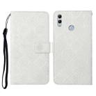 For Huawei Honor 8X Ethnic Style Embossed Pattern Horizontal Flip Leather Case with Holder & Card Slots & Wallet & Lanyard(White) - 1