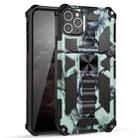 For iPhone 12 / 12 Pro Camouflage Armor Shockproof TPU + PC Magnetic Protective Case with Holder(Mint Green) - 1