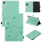 For Lenovo Tab M10 Plus TB-X606F Cat Bee Embossing Pattern Shockproof Table PC Protective Horizontal Flip Leather Case with Holder & Card Slots & Wallet & Pen Slot & Wake-up / Sleep Function(Green) - 1